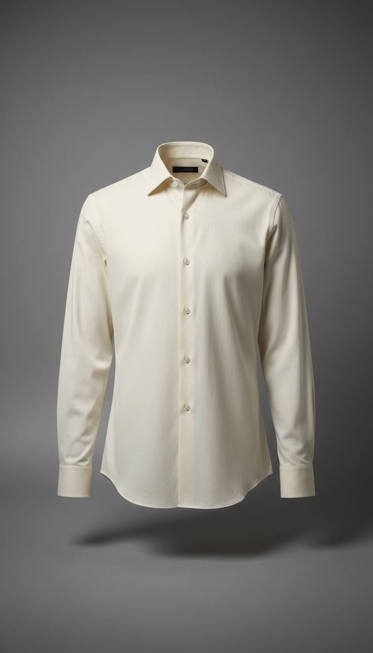 Chemise habillée ivoire en coton d’Égypte