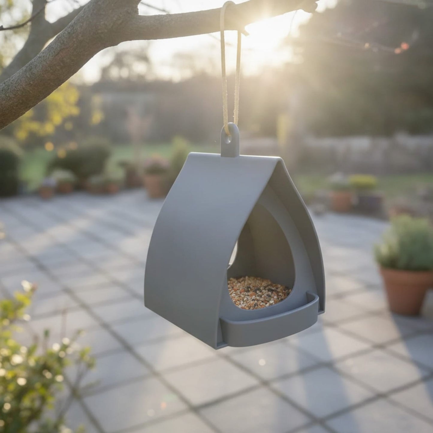 Mangeoire à Oiseaux Décorative en Forme de Cabane - Design Ouvert à Suspendre pour Jardin et Balcon