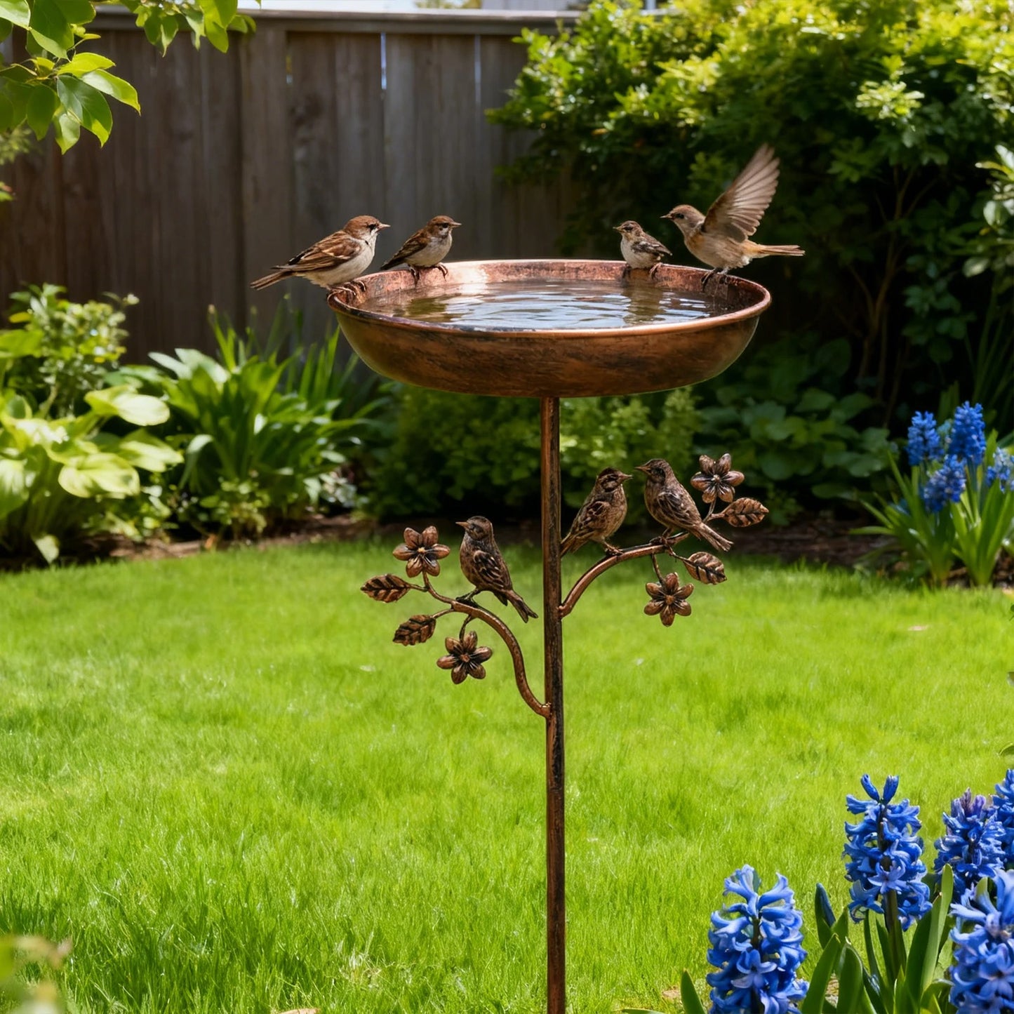 Bain d'Oiseaux Vintage en Fer pour Jardin