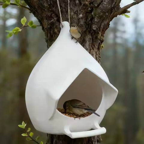 Mangeoire à Oiseaux Suspendue Grande Capacité - Distributeur de Nourriture Imperméable pour Jardin