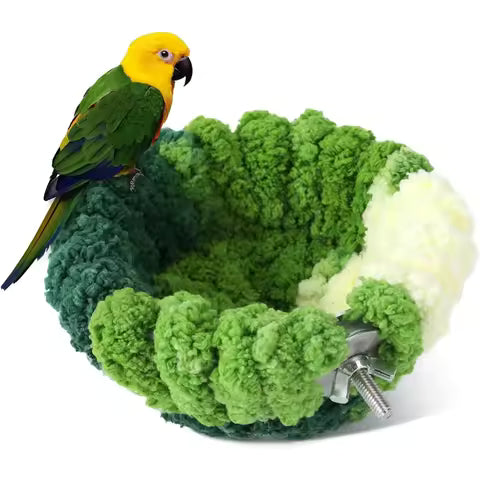 Nid Suspendu Douillet en Peluche pour Petits Oiseaux et Hamsters