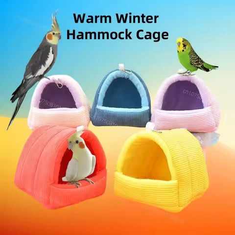 Nid Douillet en Coton pour Perroquet et Perruche – Hamac Suspendu Chaud pour Cage à Oiseaux