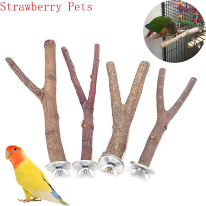 Perchoir Naturel en Bois Brut pour Oiseaux et Petits Rongeurs