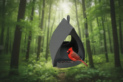 Mangeoire à Oiseaux Décorative en Forme de Cabane - Design Ouvert à Suspendre pour Jardin et Balcon