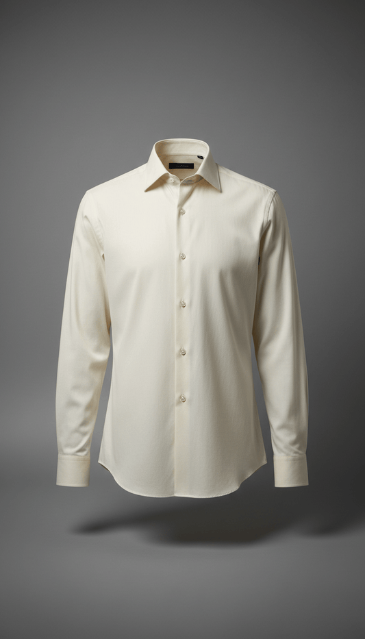 Chemise habillée ivoire en coton d’Égypte