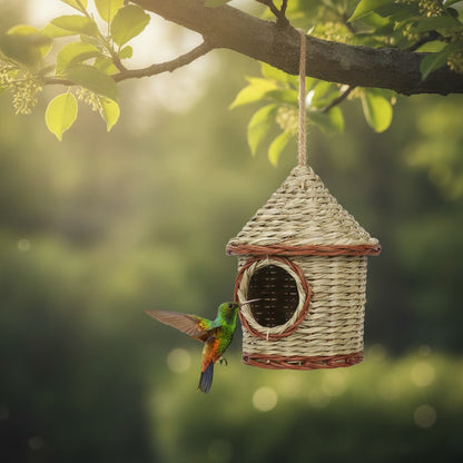 Nid d'Oiseau Suspendu Respirant et Durable pour Colibris