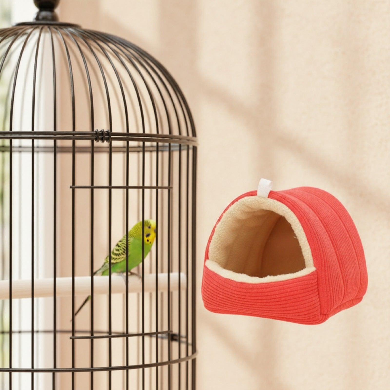Nid Douillet en Coton pour Perroquet et Perruche – Hamac Suspendu Chaud pour Cage à Oiseaux