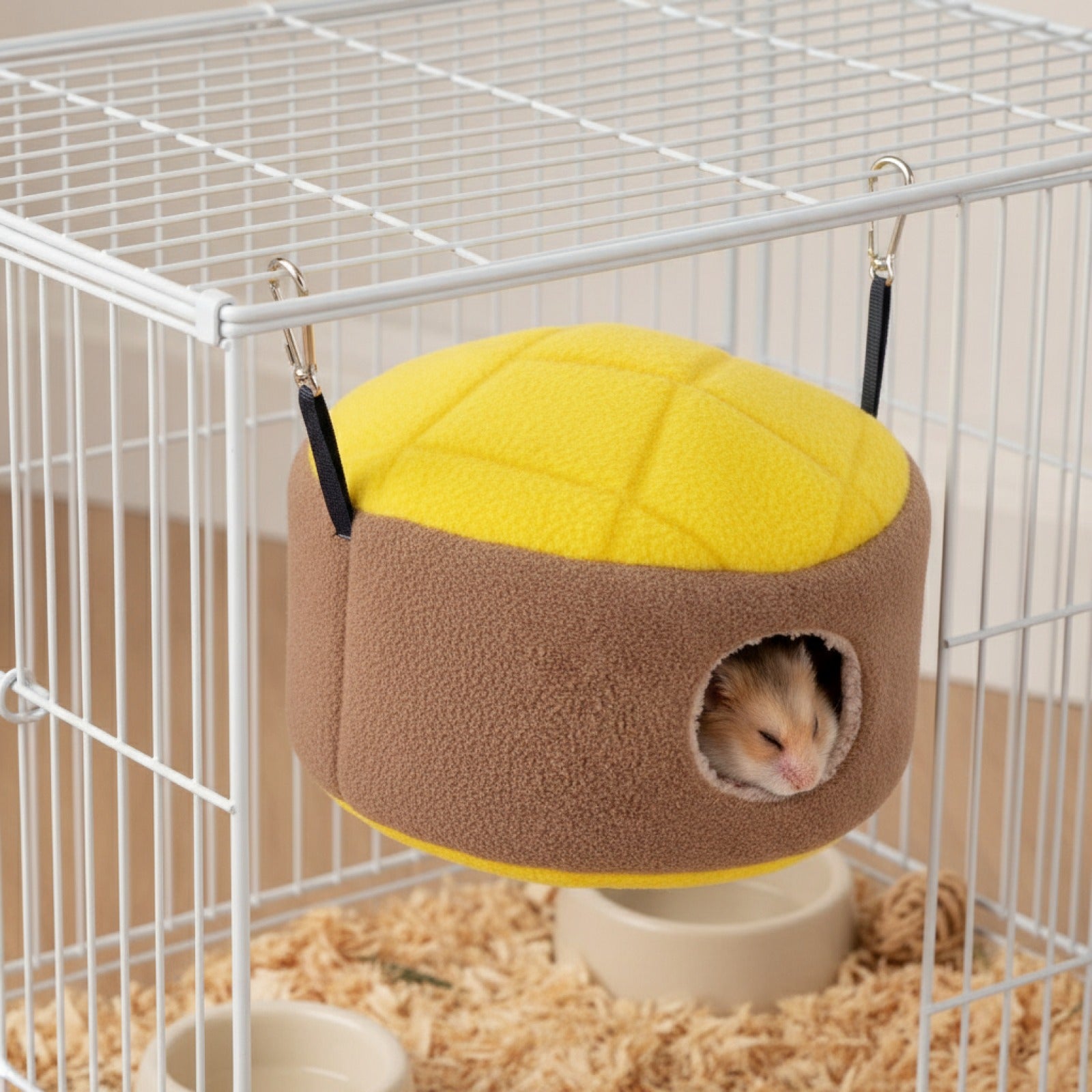 Nid d'Oiseau Peluche pour Hamsters Nains - Cachette Suspendue et Hamac Chaud