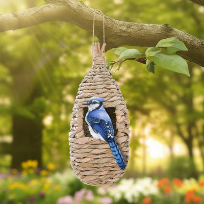 Nichoir décoratif tressé à la main pour jardin et extérieur