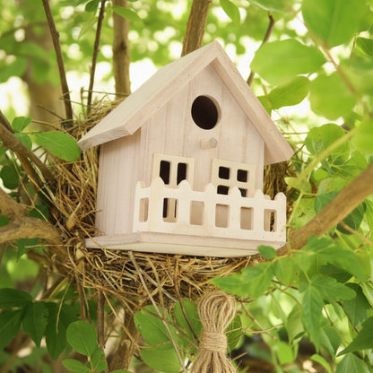 Maisonnette d'oiseaux en bois pour extérieur : nichoir suspendu et boîte d'élevage pour perroquets et petits oiseaux