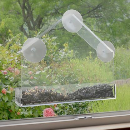 Mangeoire à Oiseaux Transparente avec Ventouse pour Fenêtre - Observation Facile des Oiseaux