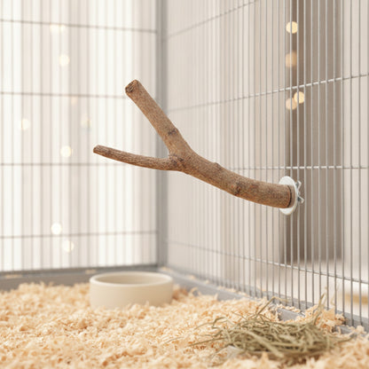 Perchoir Naturel en Bois Brut pour Oiseaux et Petits Rongeurs
