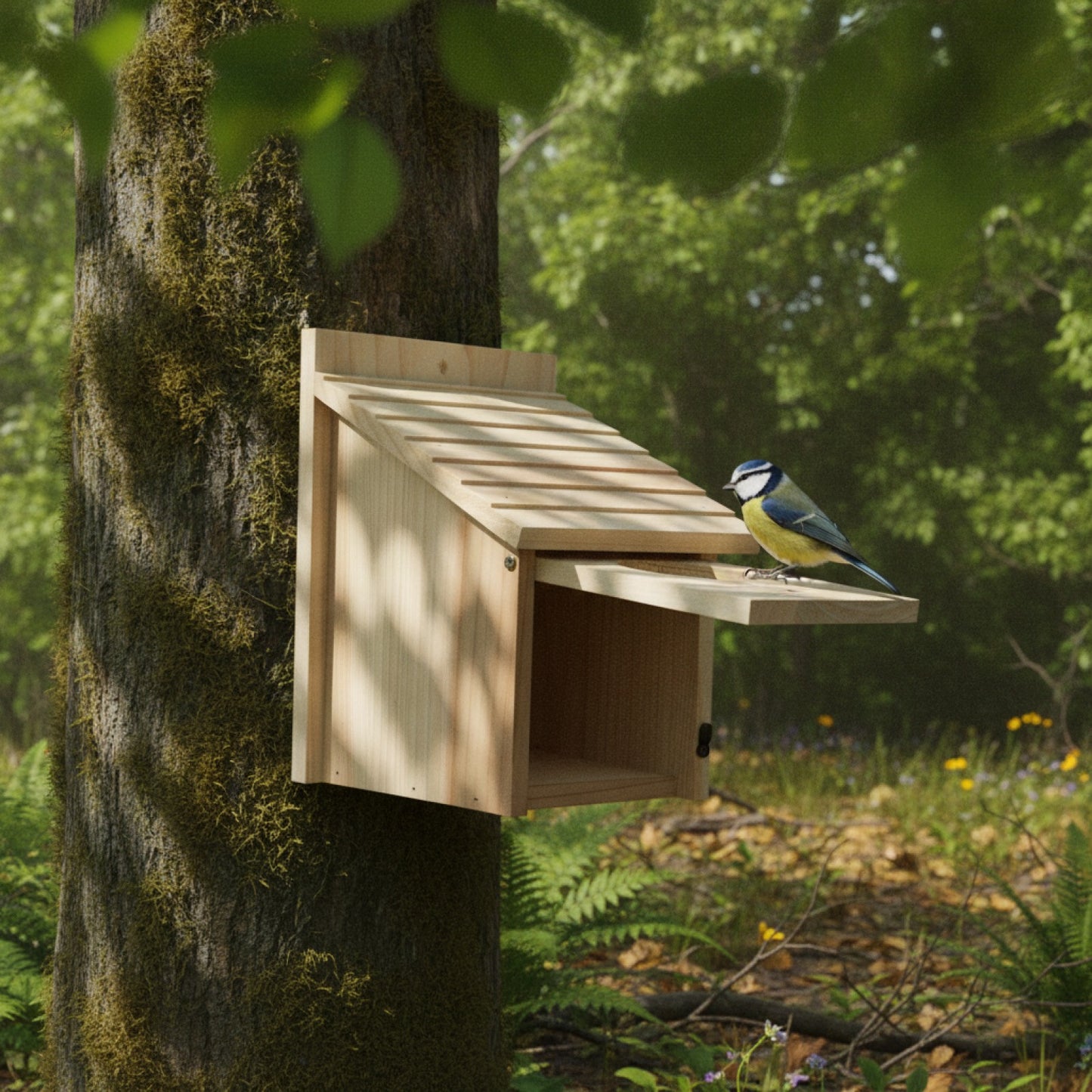 Nichoir en Bois Naturel pour Extérieur - Boîte d'Élevage DIY Sûre