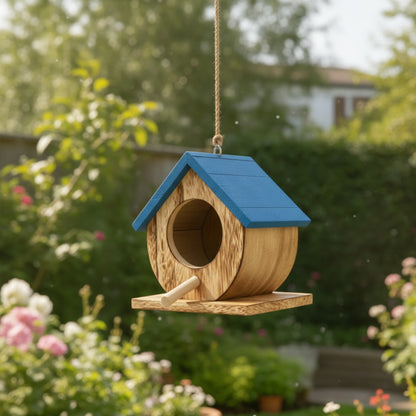 Nichoir Suspendu en Bois pour Oiseaux - Abri d'Extérieur Facile à Nettoyer pour Jardin