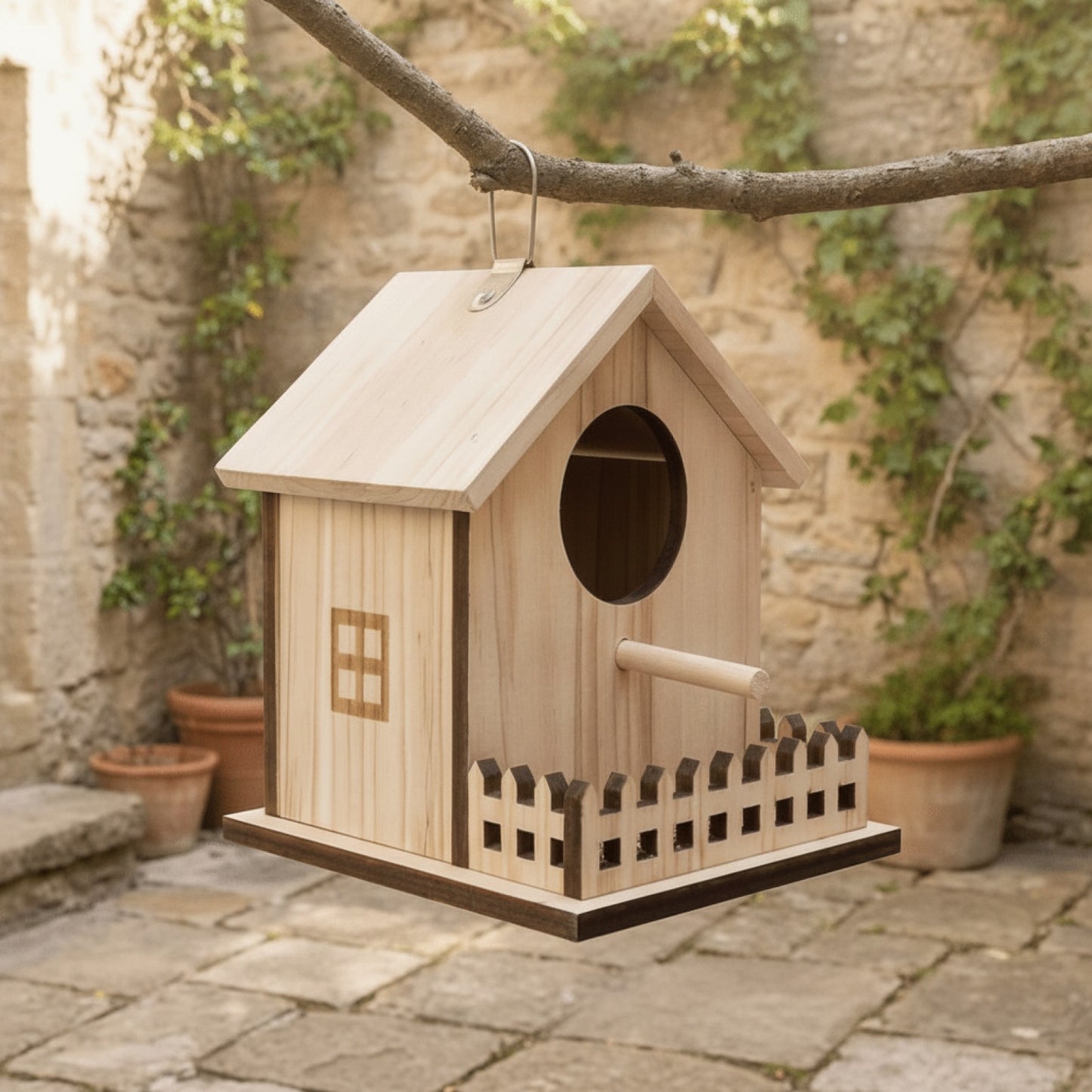Nichoir Suspendu en Bois pour Oiseaux - Cage Perchoir et Boîte de Reproduction