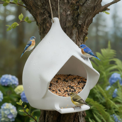 Mangeoire à Oiseaux Suspendue Grande Capacité - Distributeur de Nourriture Imperméable pour Jardin