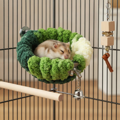 Nid Suspendu Douillet en Peluche pour Petits Oiseaux et Hamsters
