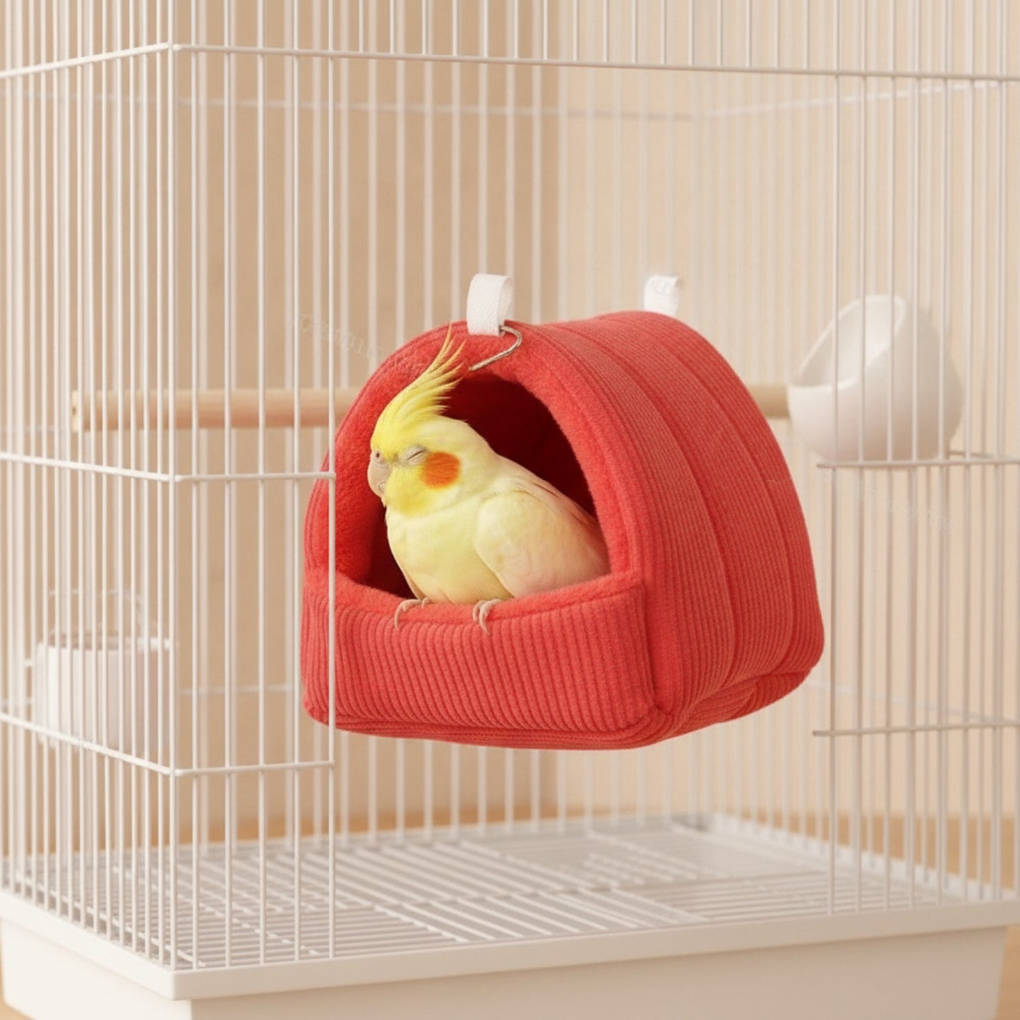 Nid Douillet en Coton pour Perroquet et Perruche – Hamac Suspendu Chaud pour Cage à Oiseaux