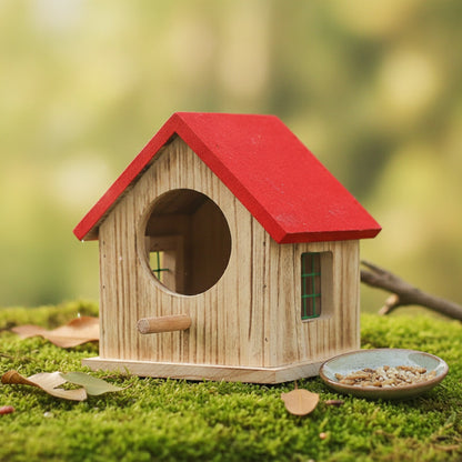 Maisonnette d'Oiseau Suspendue en Bois Fait Main - Nichoir Imperméable pour Extérieur et Boîte d'Élevage