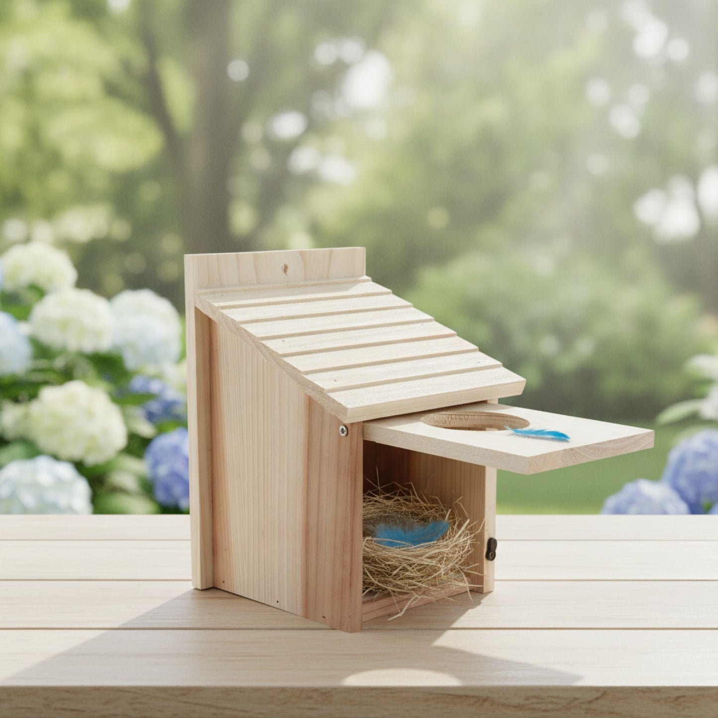 Nichoir en Bois Naturel pour Extérieur - Boîte d'Élevage DIY Sûre