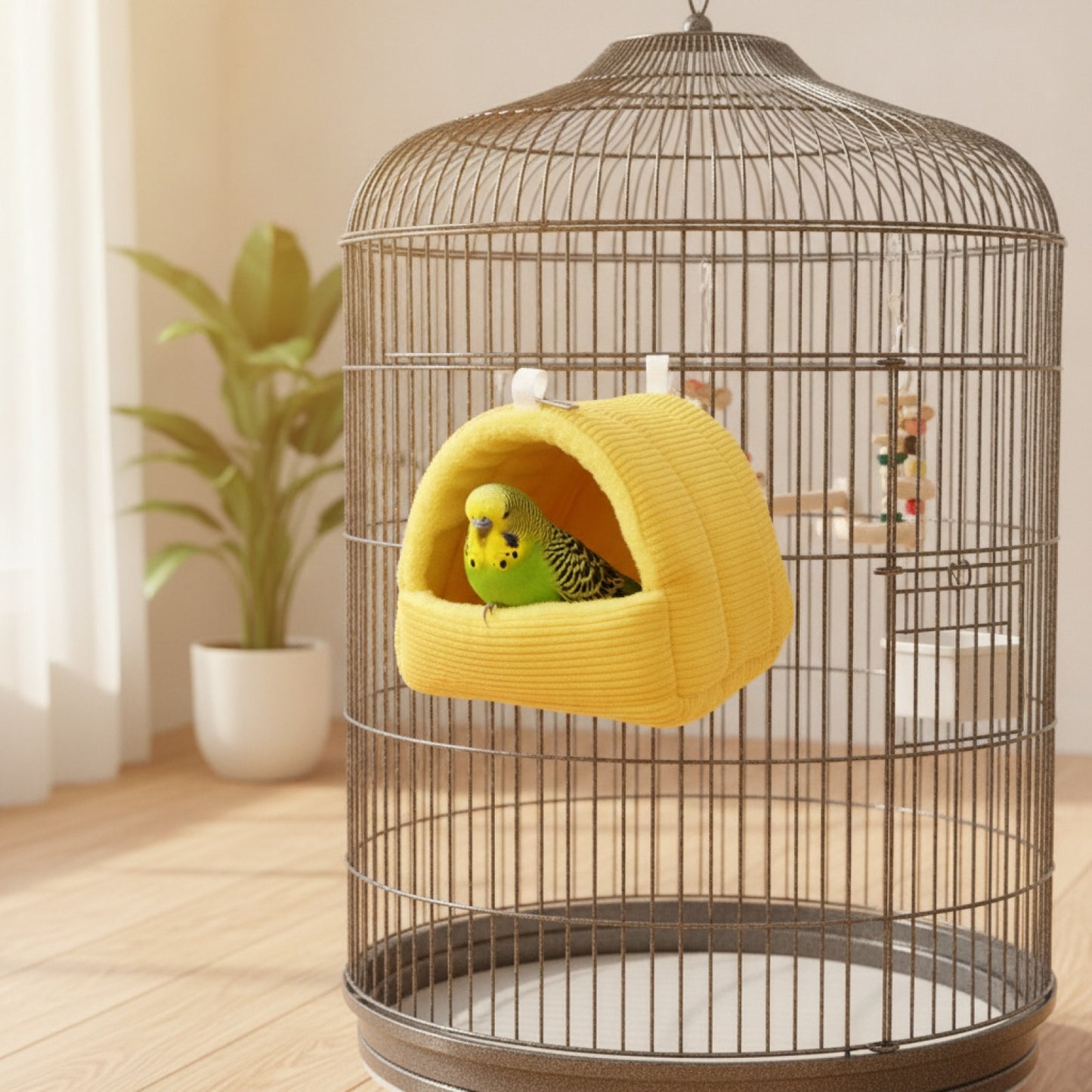 Nid Douillet en Coton pour Perroquet et Perruche – Hamac Suspendu Chaud pour Cage à Oiseaux