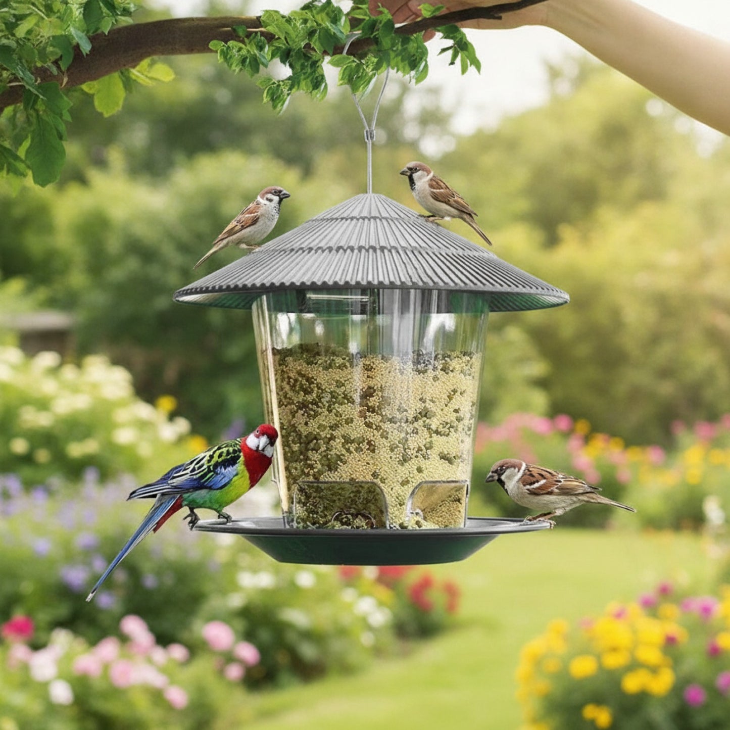 Mangeoire à Oiseaux Suspendue pour Jardin - Design Gazebo Extérieur