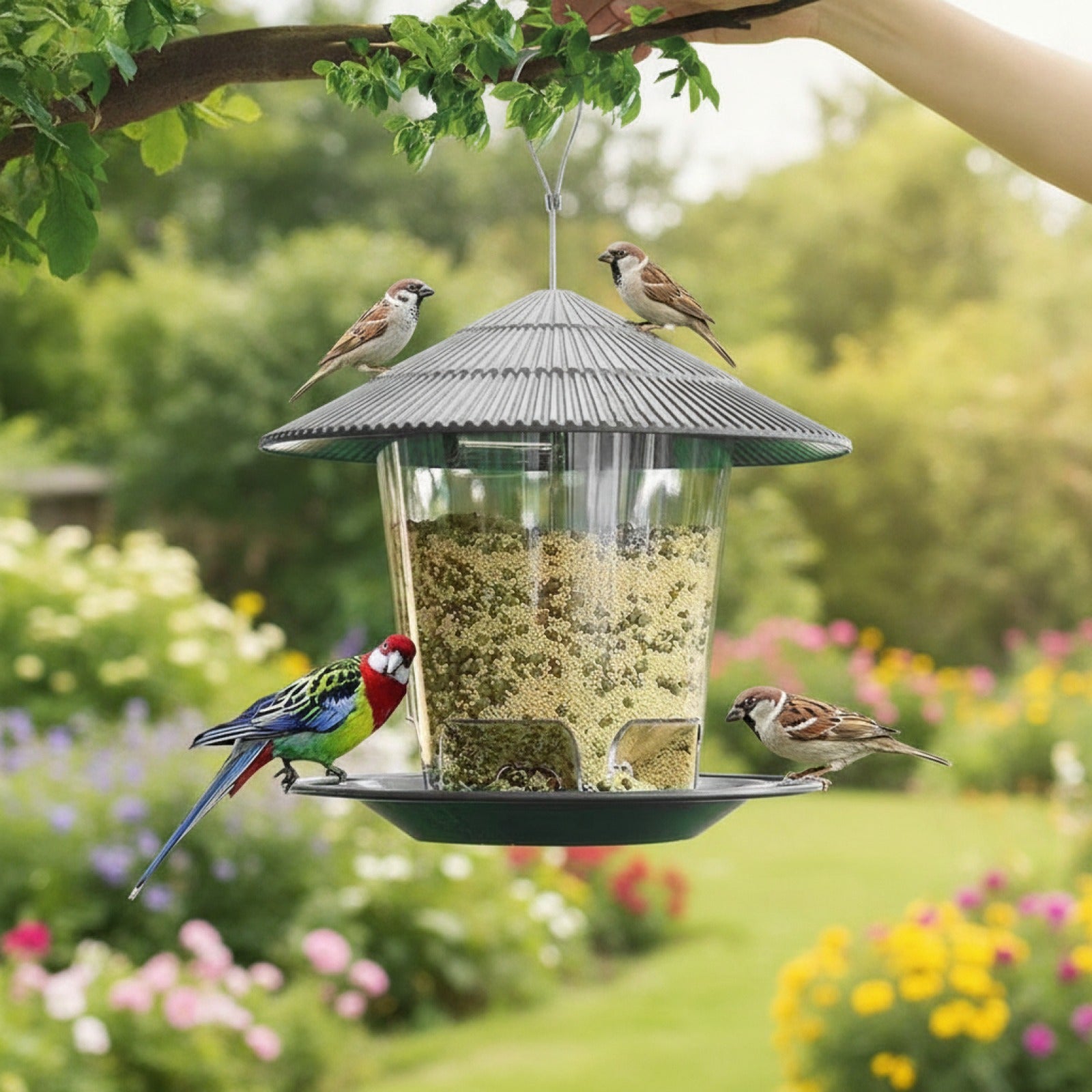 Mangeoire à Oiseaux Suspendue pour Jardin - Design Gazebo Extérieur
