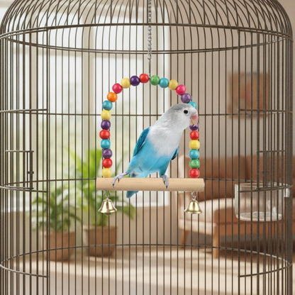 Balançoire en Bois pour Oiseaux et Perroquets - Jouet Suspendu pour Animaux de Compagnie