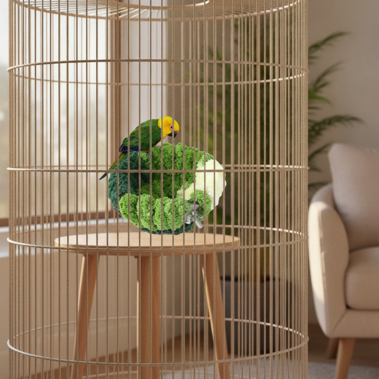 Nid Suspendu Douillet en Peluche pour Petits Oiseaux et Hamsters