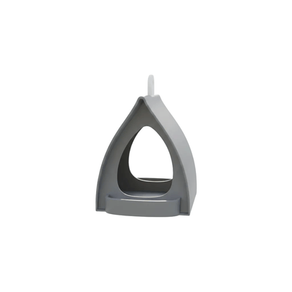 Mangeoire cabane gris anthracite sur fond blanc