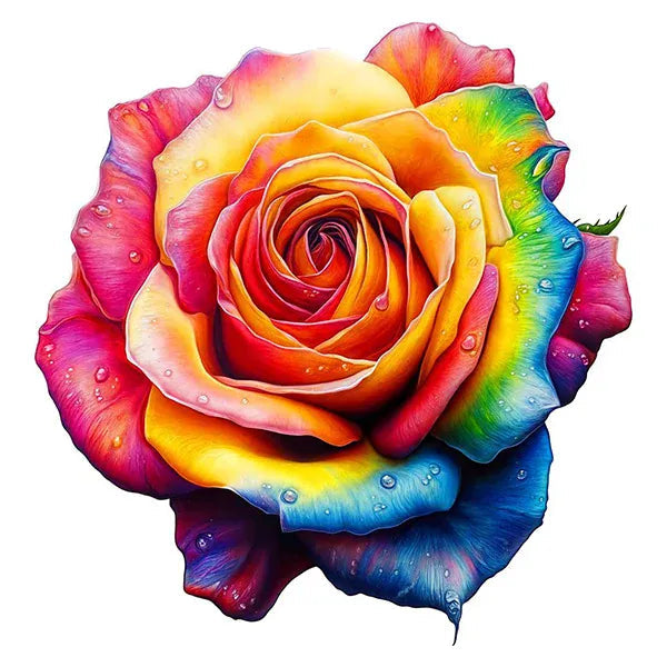 magnifique puzzle circulaire et de forme réaliste I Full Puzzle ROSE ≈140 PCS