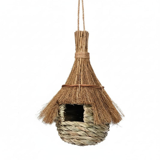 Nichoir Écologique en Paille Tissée Main – Abri d'Hiver