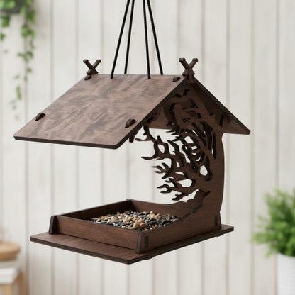Mangeoire à Oiseaux Suspendue en Bois - Kit DIY pour Jardin et Cour
