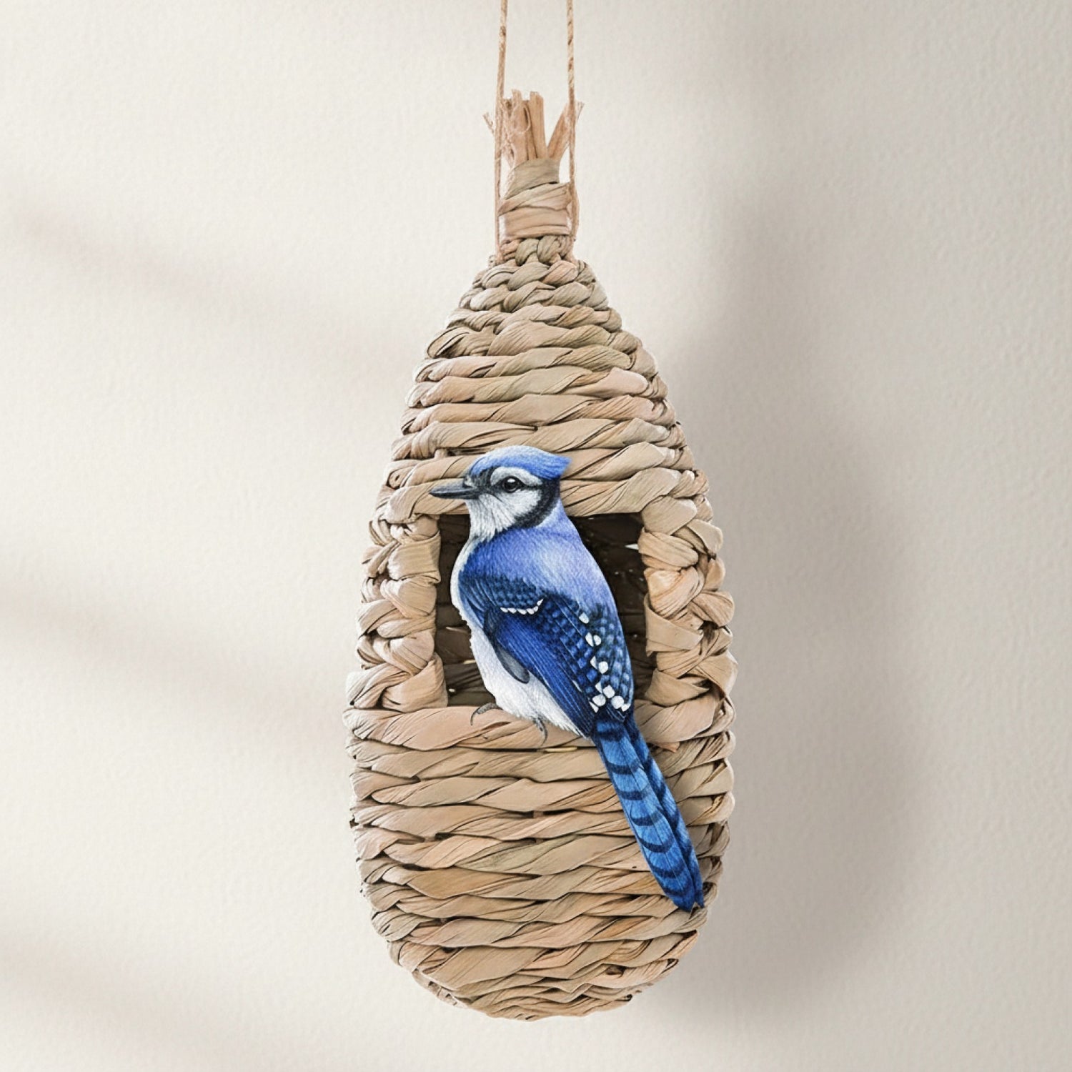 Nichoir décoratif tressé à la main pour jardin et extérieur