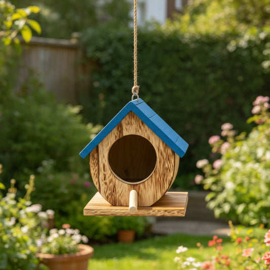 Nichoir Suspendu en Bois pour Oiseaux - Abri d'Extérieur Facile à Nettoyer pour Jardin