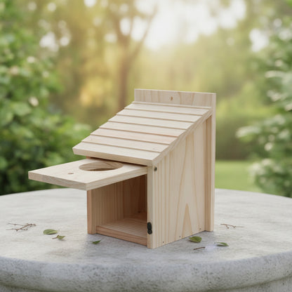 Nichoir en Bois Naturel pour Extérieur - Boîte d'Élevage DIY Sûre