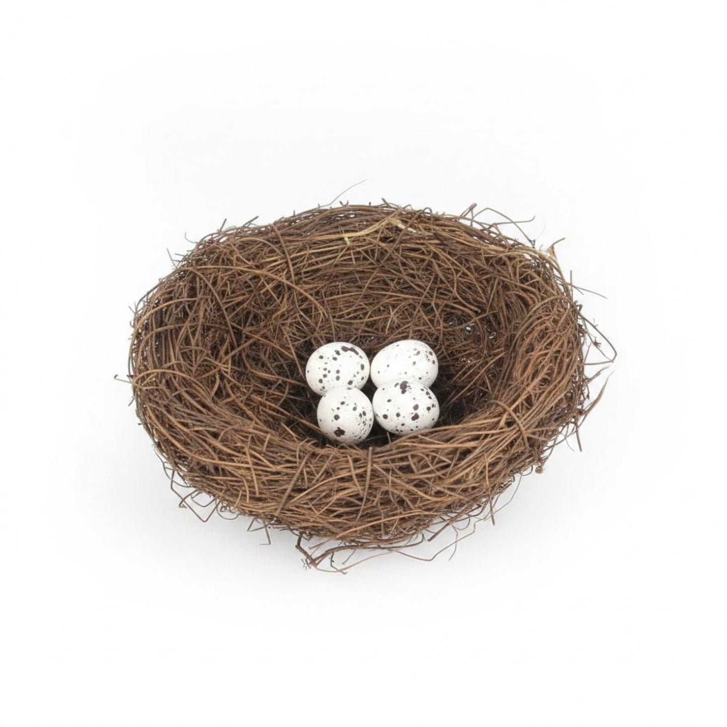Nid d'oiseau rond en rotin fait main - Décoration artisanale pour jardin et maison